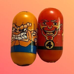 2004 Mighty Beanz #22 The Thing #24 The Human Torch Beans Moose Toy B4